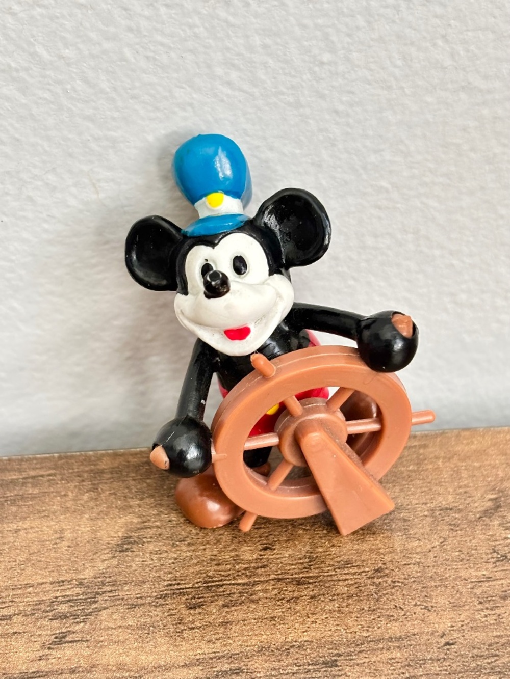 VINTAGE Disney Mickey Mouse Steamboat Willie PVC Figure Cake Topper Toy Applause